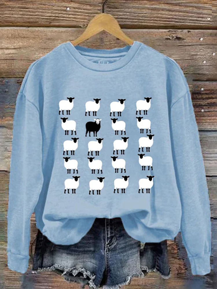 Women'S Black Sheep Print Sweatshirt