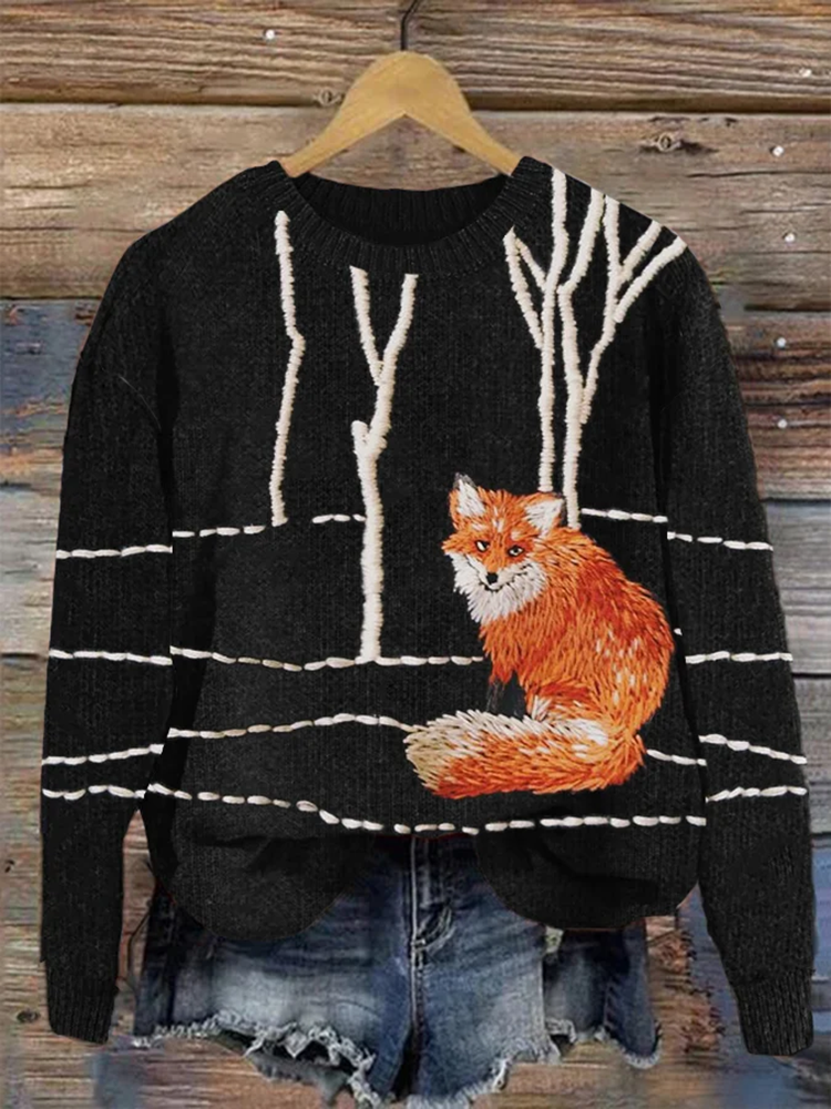 Women's Forest Fox Print Sweatshirt