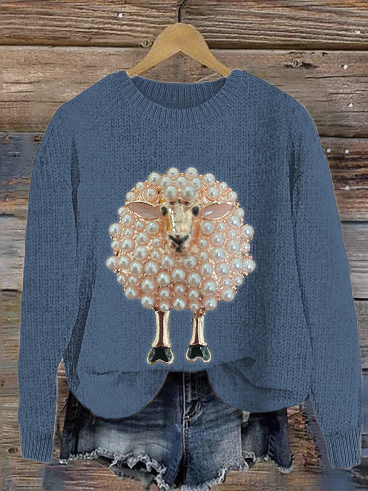 Jewel Sheep Casual Cozy Knit Sweater