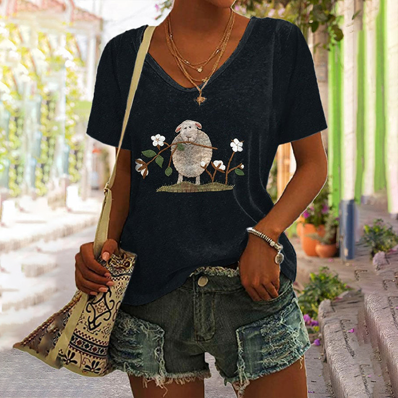 Sheep Comfort Print Comfort Short Sleeve T-Shirt