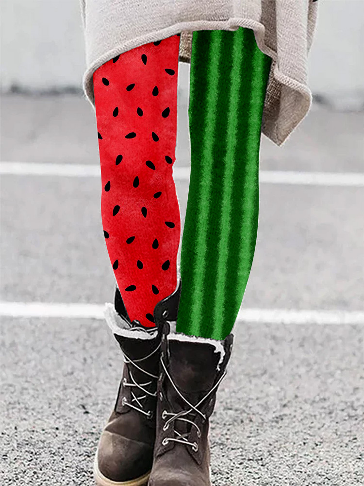 Watermelon Inspired Pattern Comfy Leggings