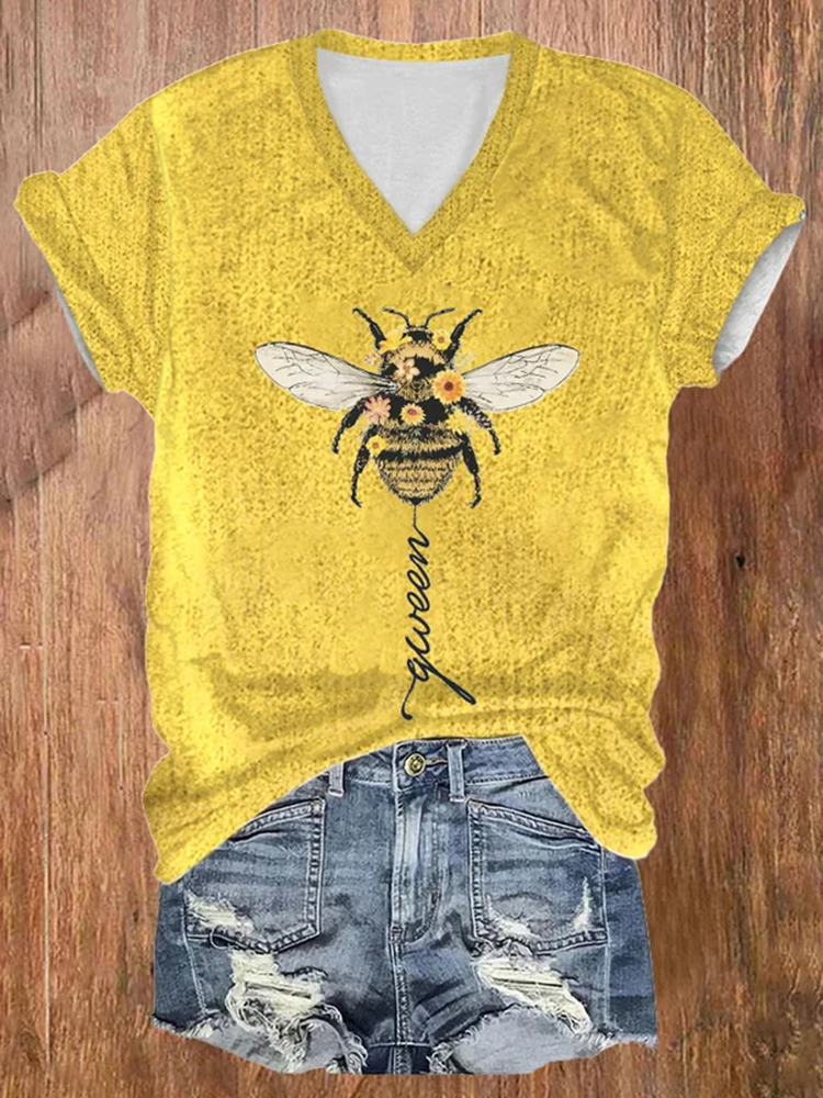 Women'S Bee Casual Printed T-Shirt