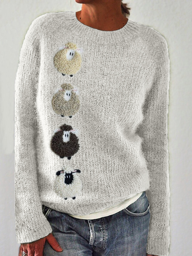 Fluffy Sheep Fleece Cozy Knit Sweater