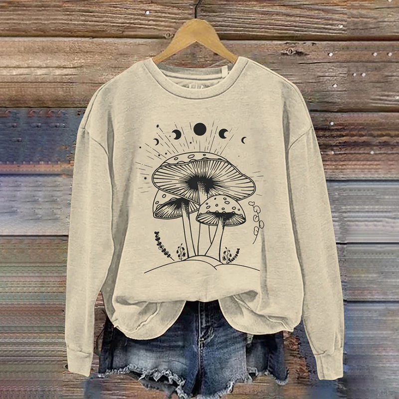 Magic Mushroom Art Design Print Casual Sweatshirt