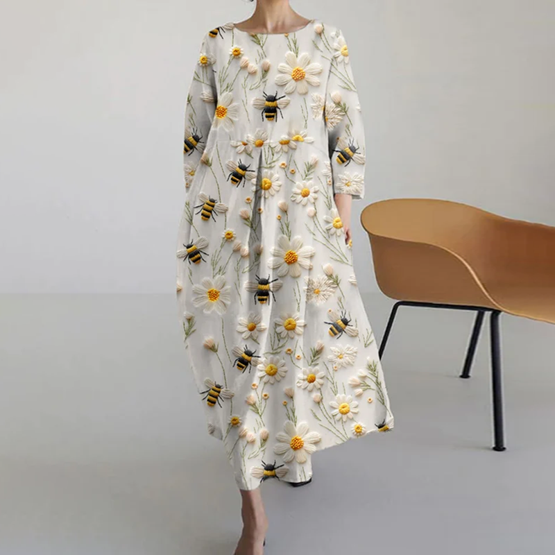 Women's Casual Bee Printed Dress