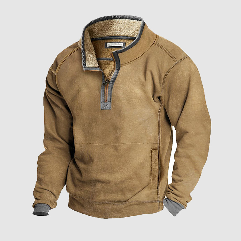 Men's Standing Collar Front Zip Sweatshirt