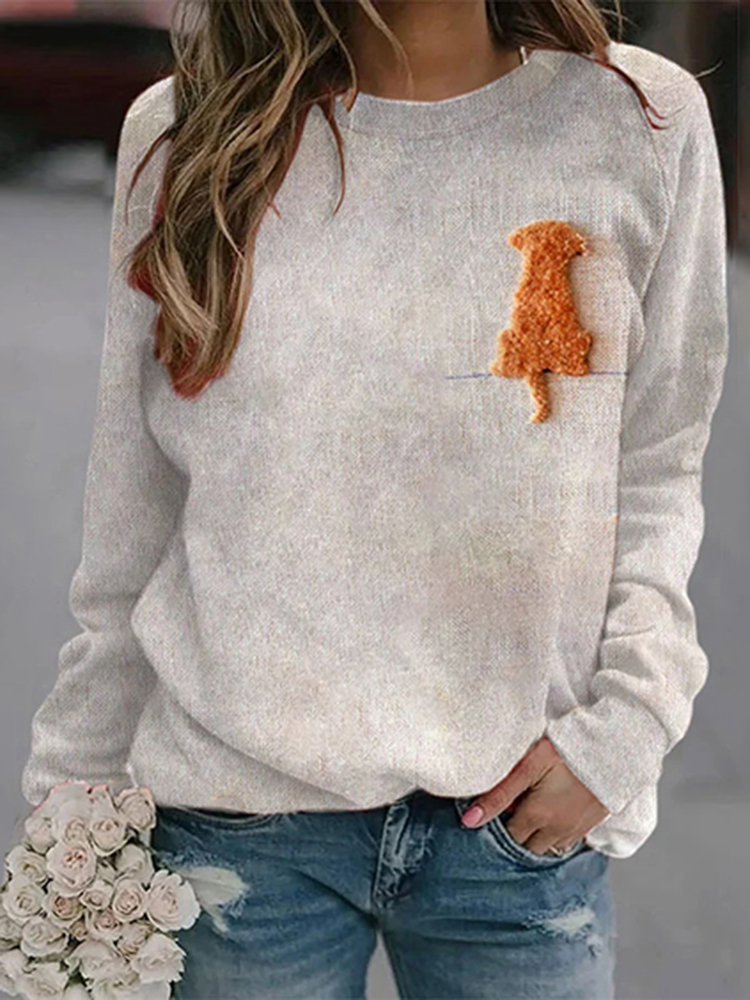 Women's Puppy Print Sweatshirt