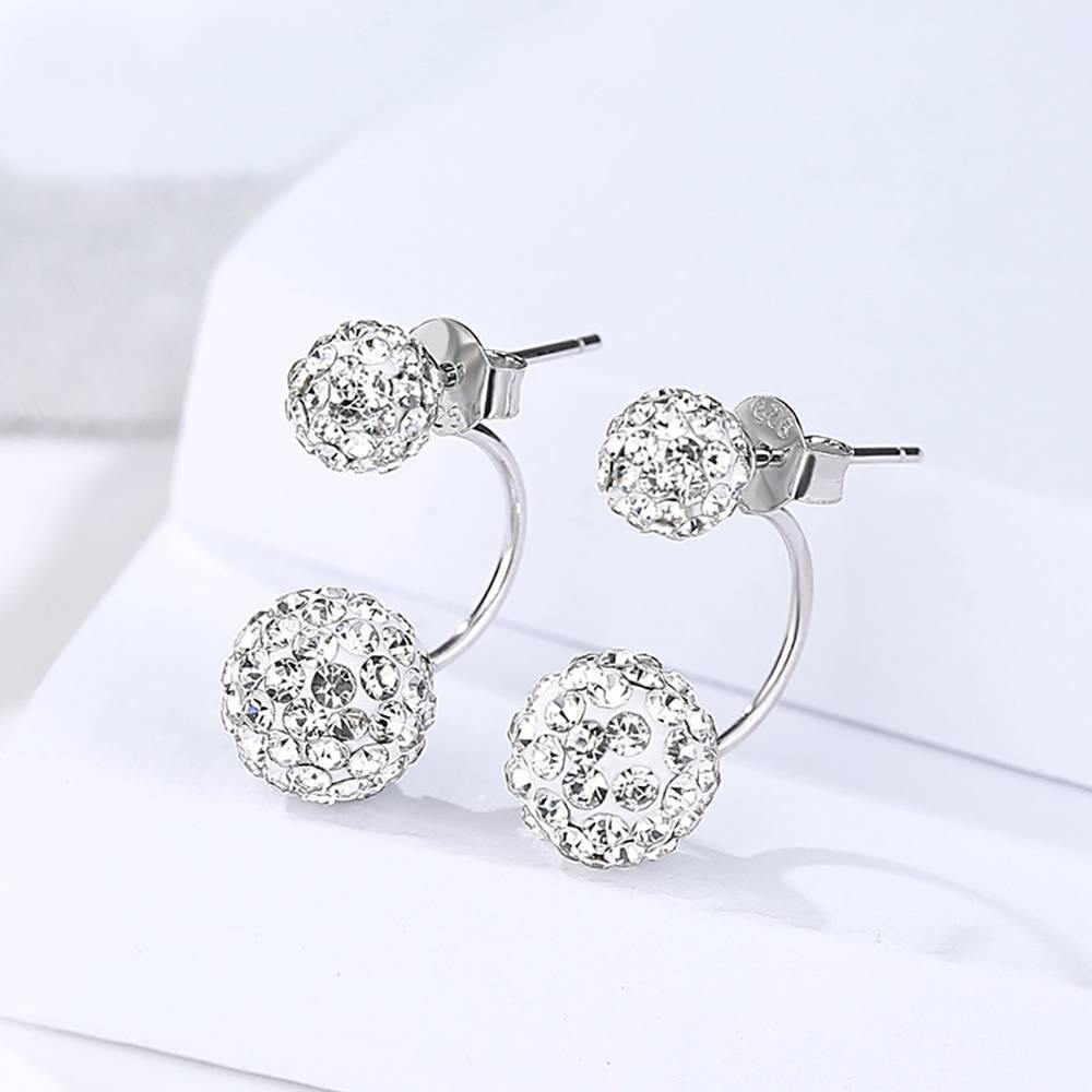 Drill Ball Earrings Silver