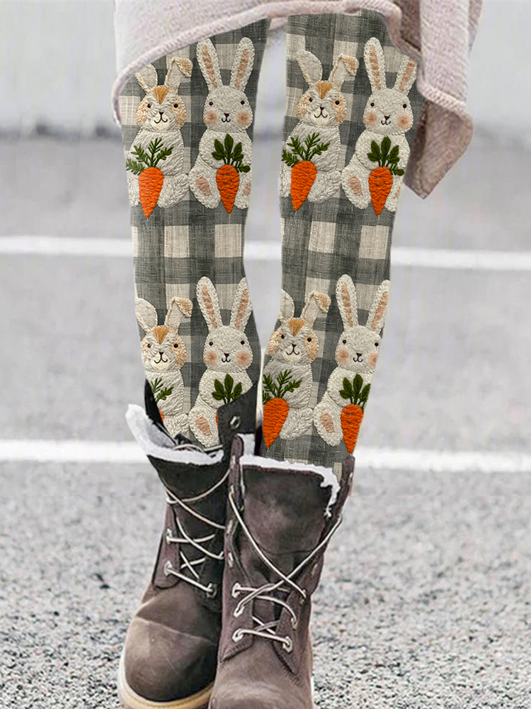 Women's Funny Bunny Print Casual Leggings