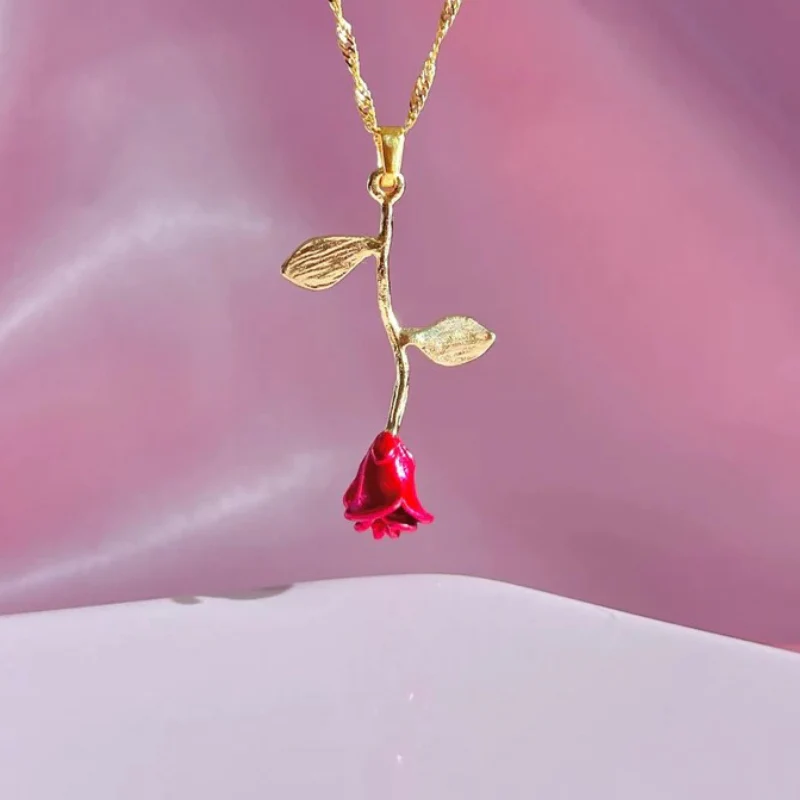 Princess Belle Rose Necklace