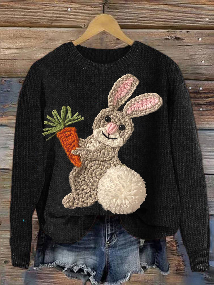Cute Bunny Crochet Pattern Cozy knit Sweater