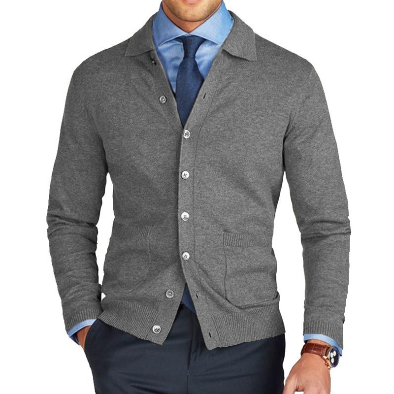 Men's Classic Lapel Pocket Knit Cardigan ( NEW )