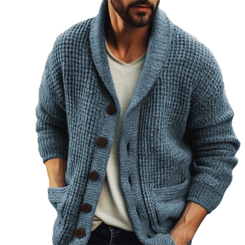 Gentleman's Vintage Lapel Wool Knit Cardigan