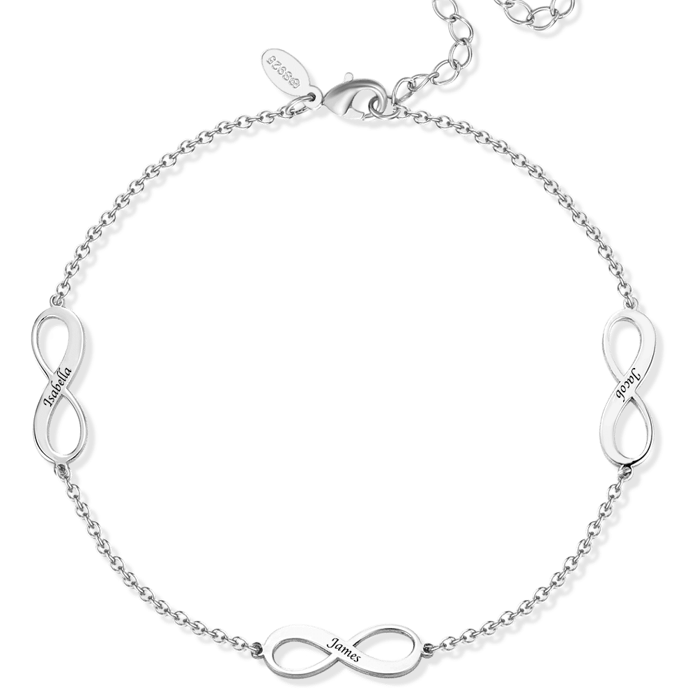 Sterling Silver Engraved Infinity Anklet
