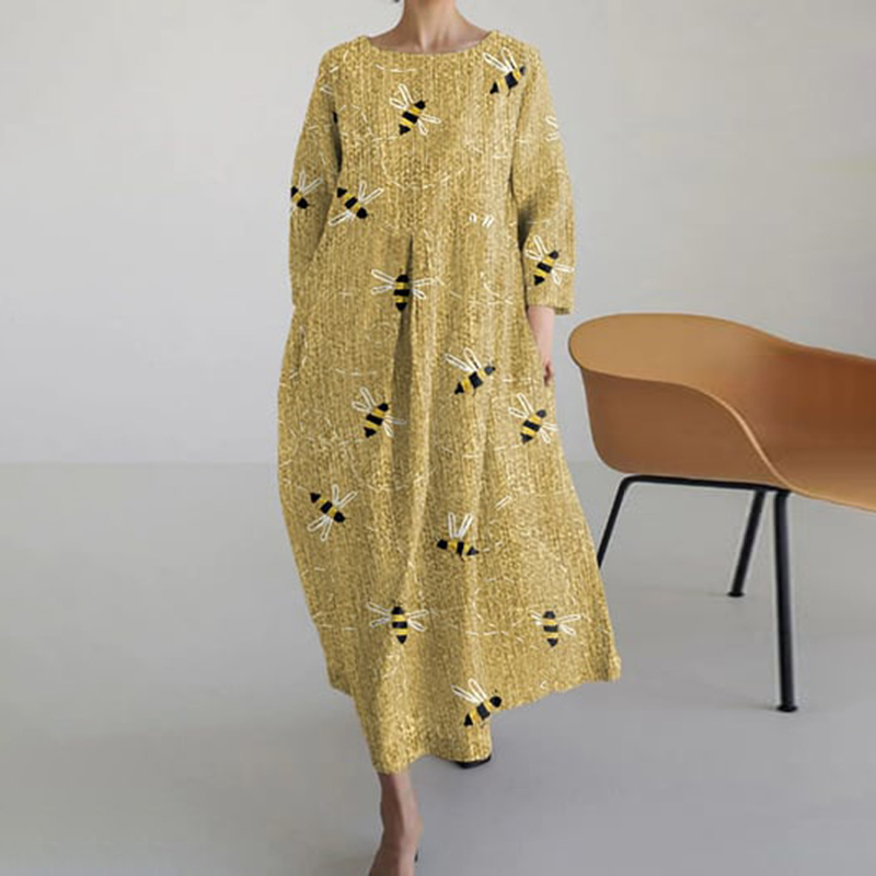 Women's Casual Bee Printed Dress