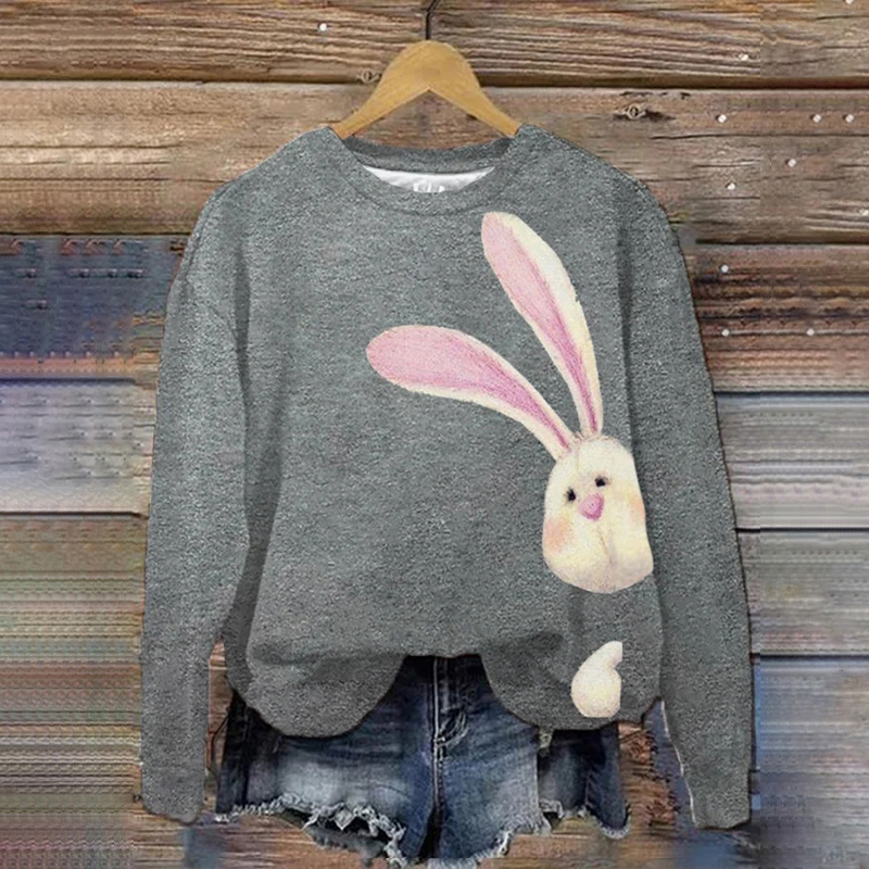 Women's Easter Bunny Print Sweatshirt