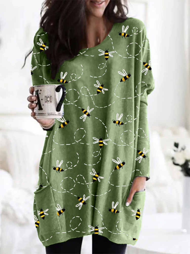Flying Bees Embroidery Pattern Cozy Tunic