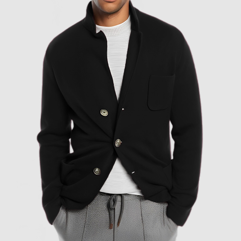 Men's Lapel Pocket Knit Jacket