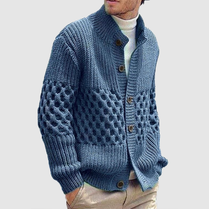 Men's new autumn and winter sweater long sleeve half turtleneck cardigan coat