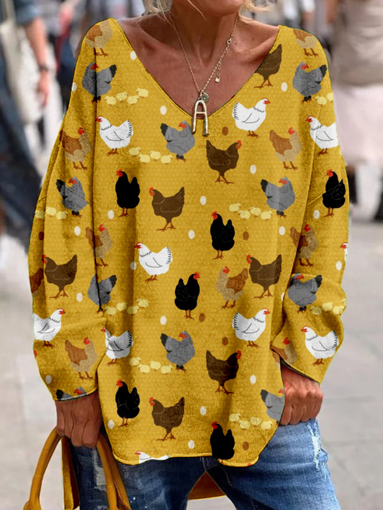 Hens and Chicks Graphic Vintage Comfy T Shirt