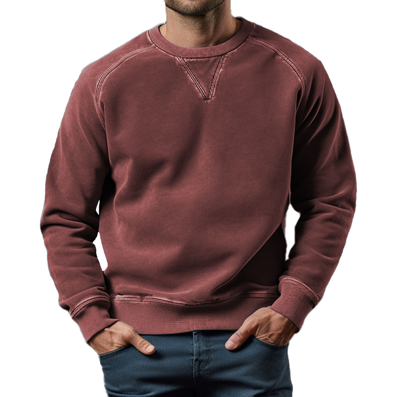 Men's Vintage Washed Crew Neck Sweatshirt
