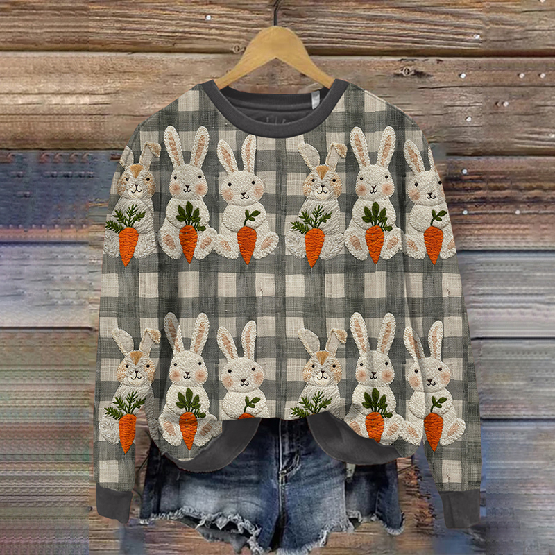 Women's Easter Bunny Print Casual Sweatshirt