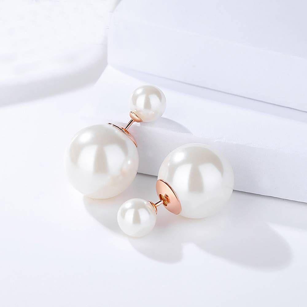 Pearl Earrings Rose Gold Plated Silver