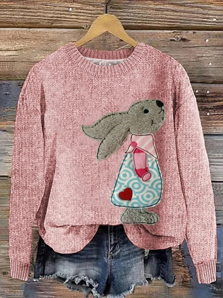 Women's Cute Bunny Print Sweater