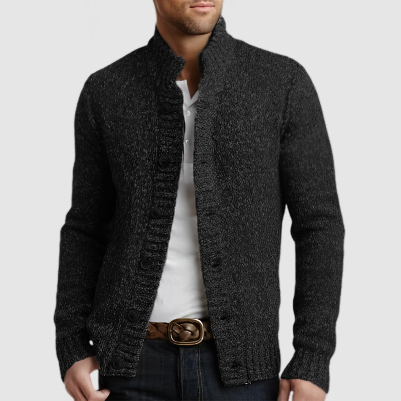 Men's Casual Stand Collar Button Knitted Cardigan