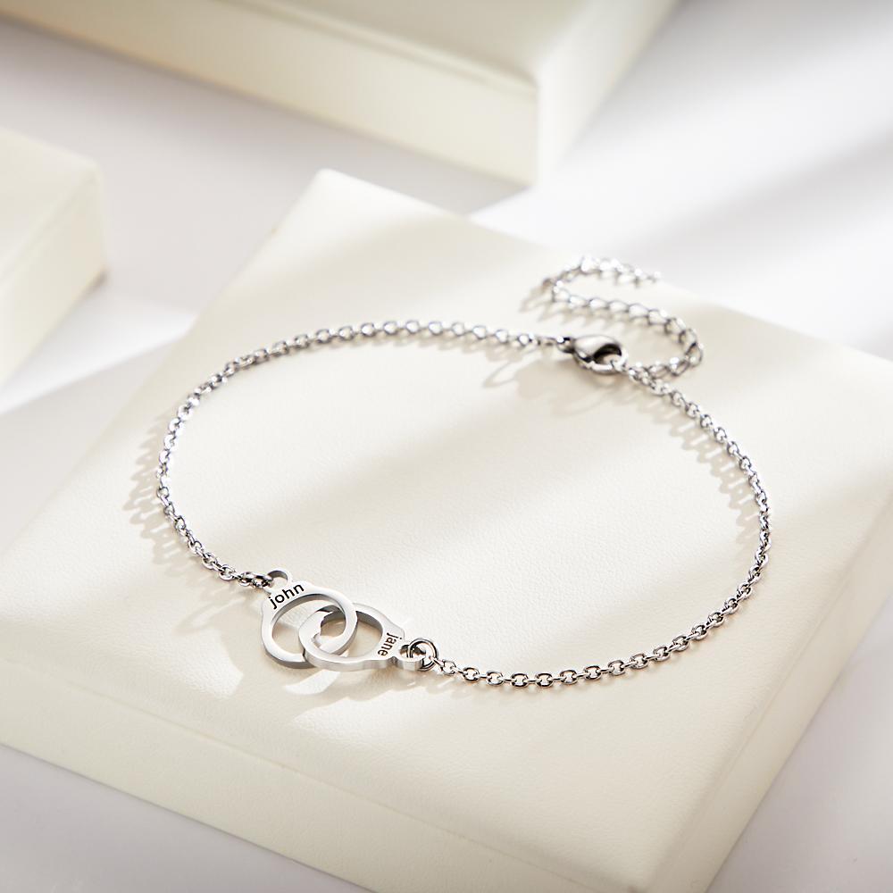 Custom Engraved Anklets Creative Retro Handcuffs Anklet Chain