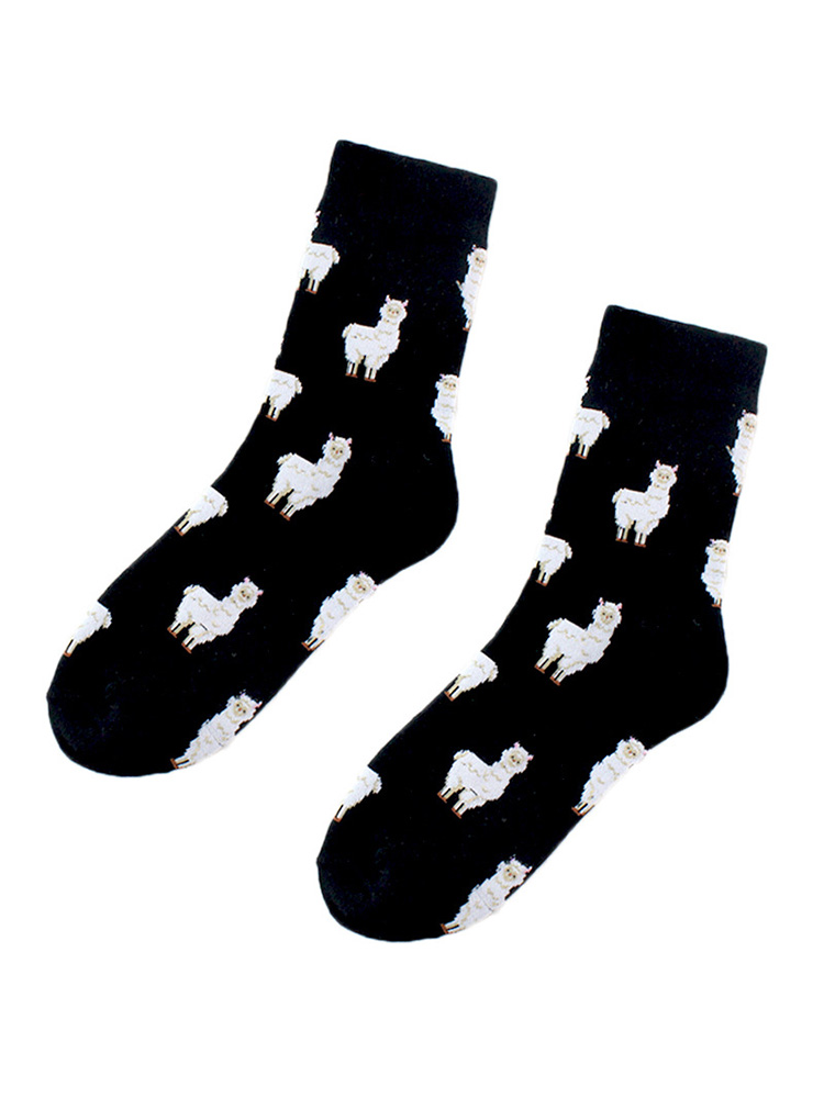 Lovely Animals Pattern Comfy Mid-calf Socks