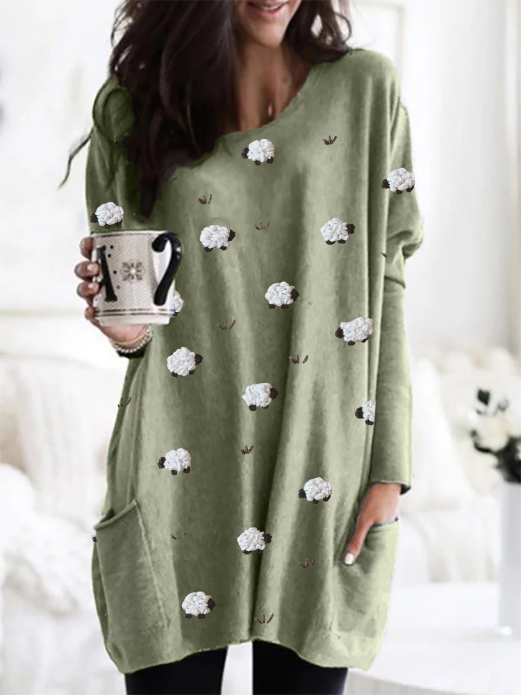 Farm Sheep Embroidery Pattern Cozy Tunic