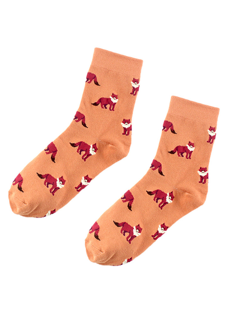 Lovely Animals Pattern Comfy Mid-calf Socks