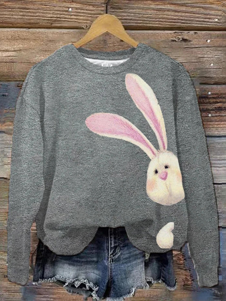 Women's Easter Bunny Print Sweatshirt