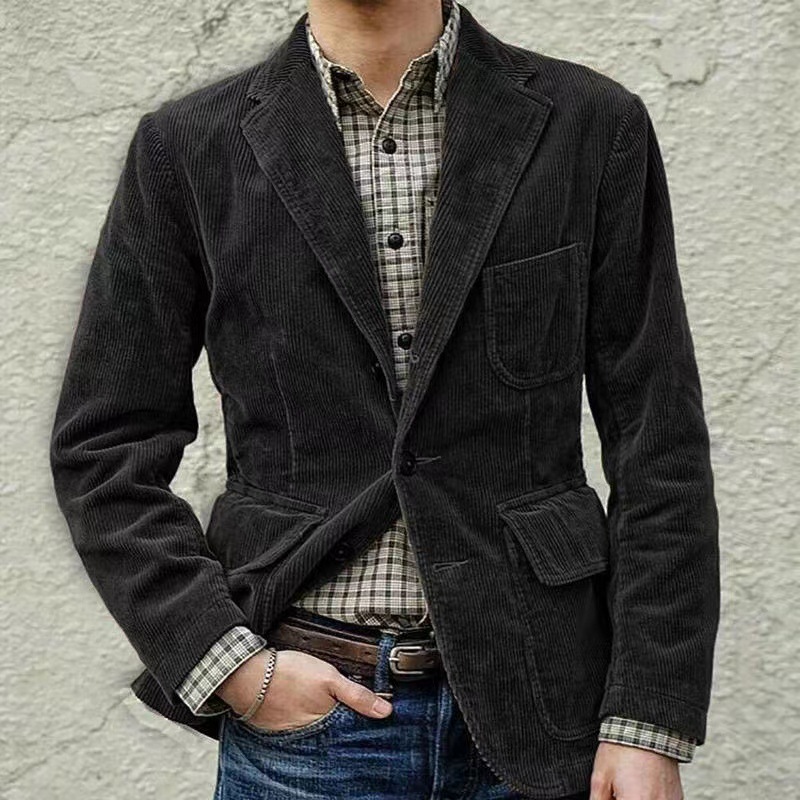 Men's casual pocket fashion solid color coat