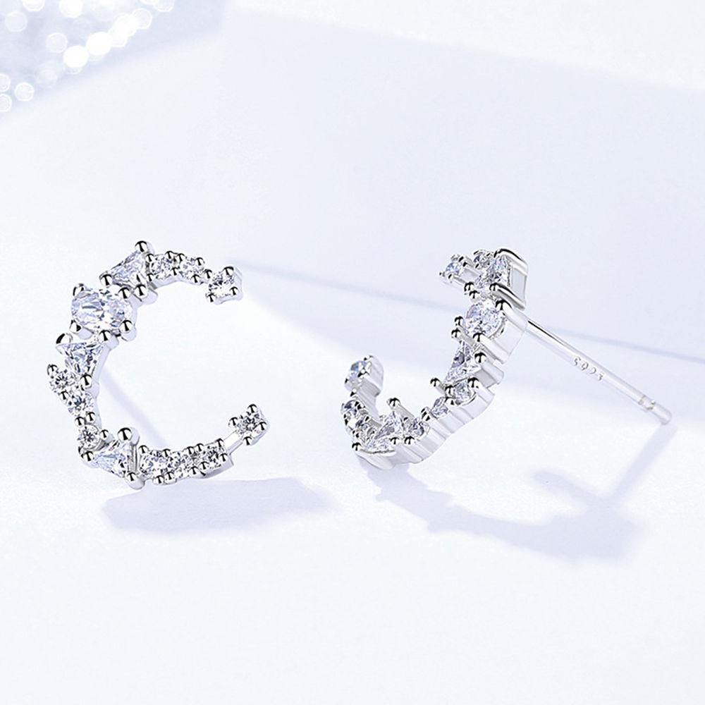 Shiny Crescent-shaped Earrings
