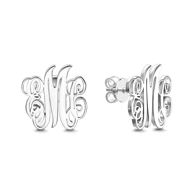 Monogram Earrings Silver