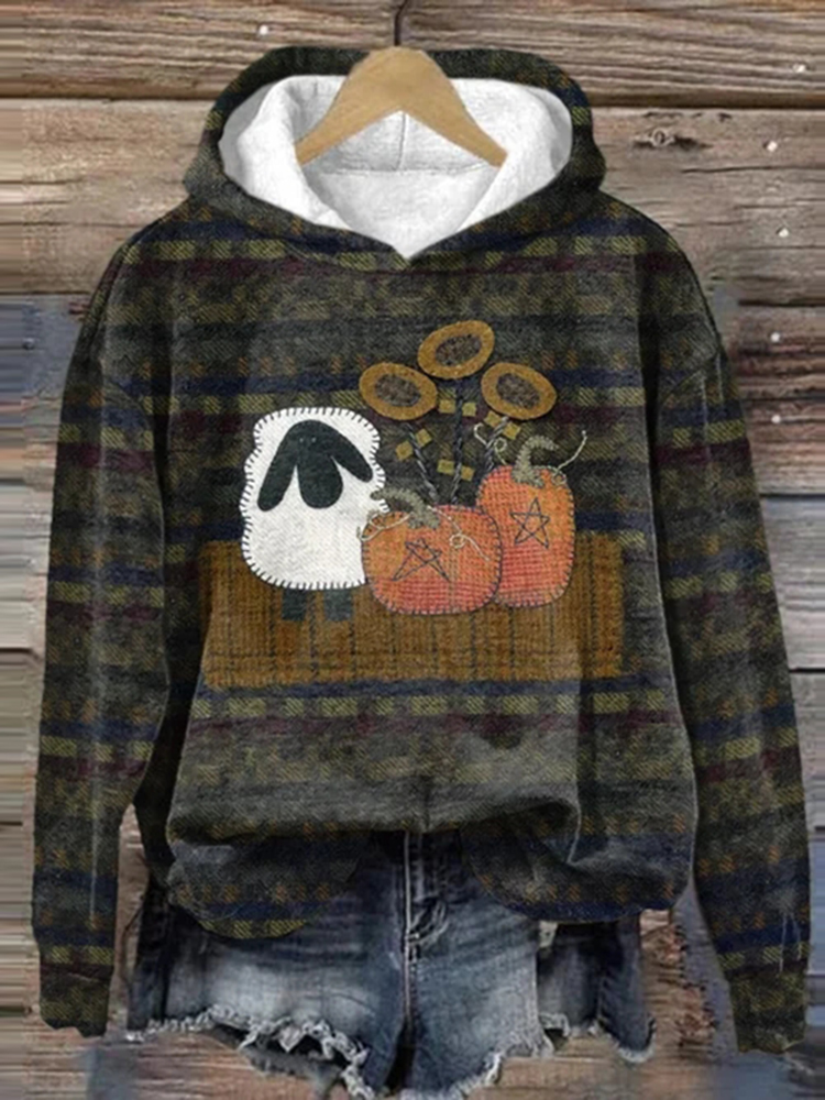 Women's Animal Sheep Casual Print Hoodie