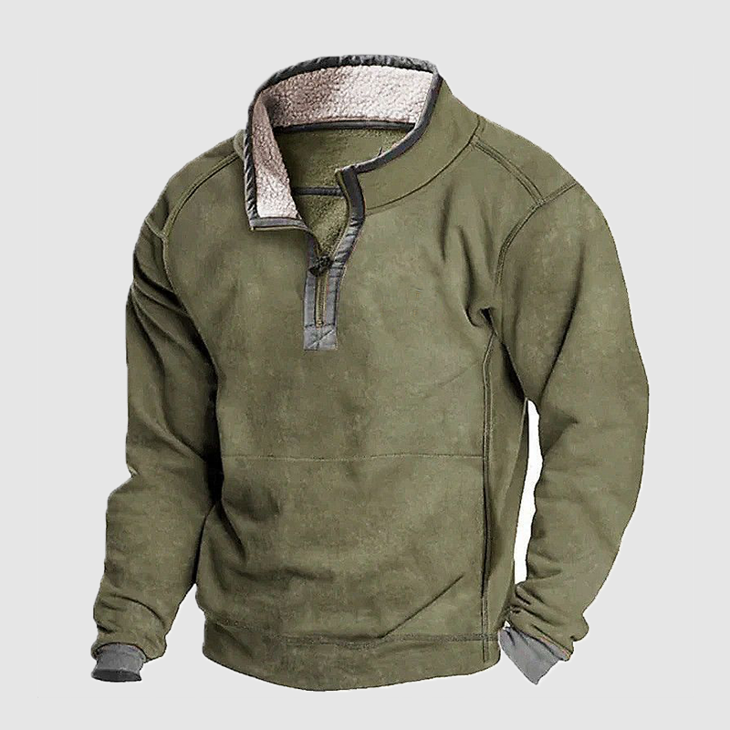 Men's Standing Collar Front Zip Sweatshirt