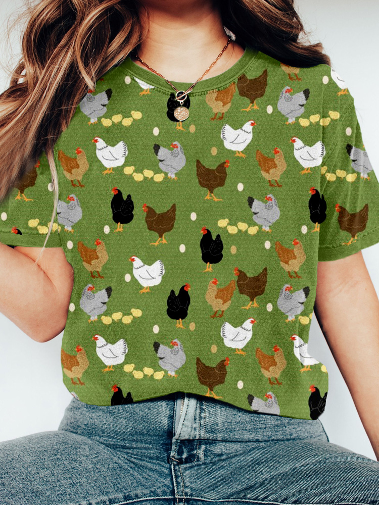 Hens and Chicks Graphic Vintage Cozy T Shirt