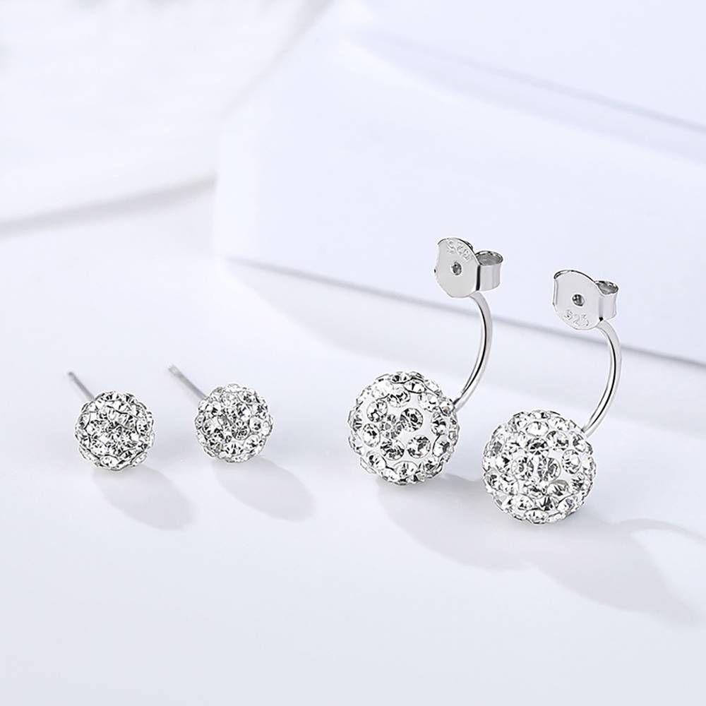 Drill Ball Earrings Silver