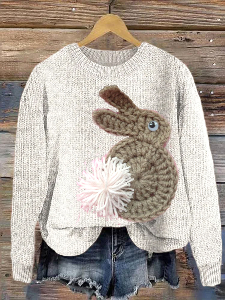 Cute Bunny Crochet Pattern Cozy knit Sweater
