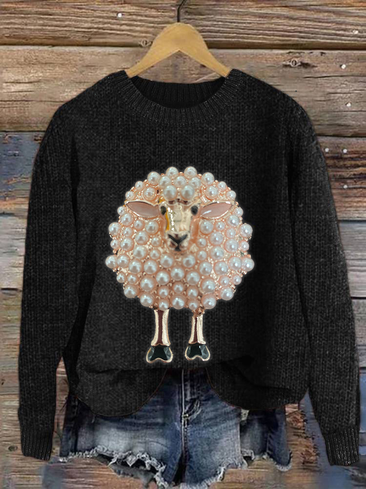 Jewel Sheep Casual Cozy Knit Sweater