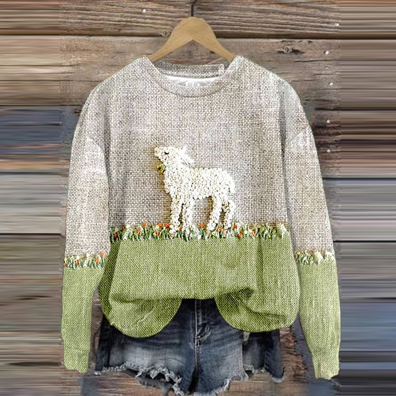 Sheep Art Print Hoodie Long Sleeve Sweatshirt