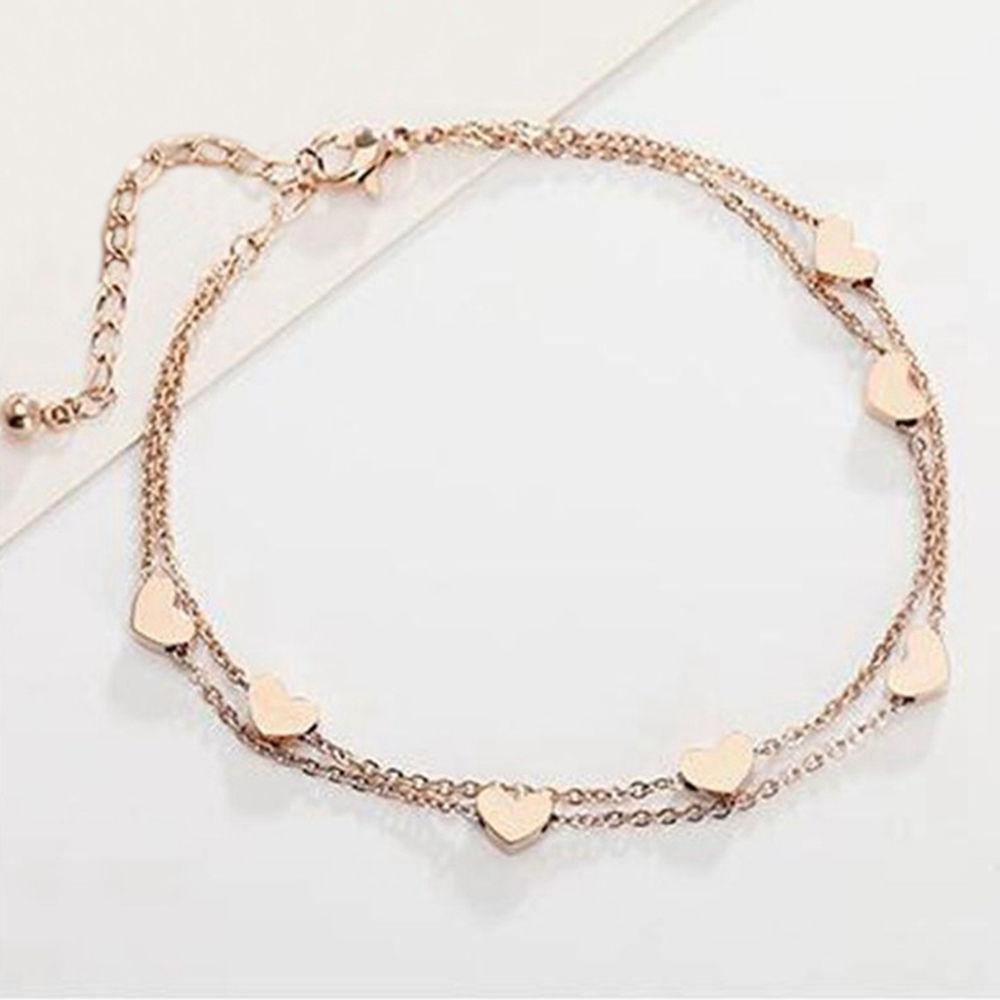 Double Heart Anklet