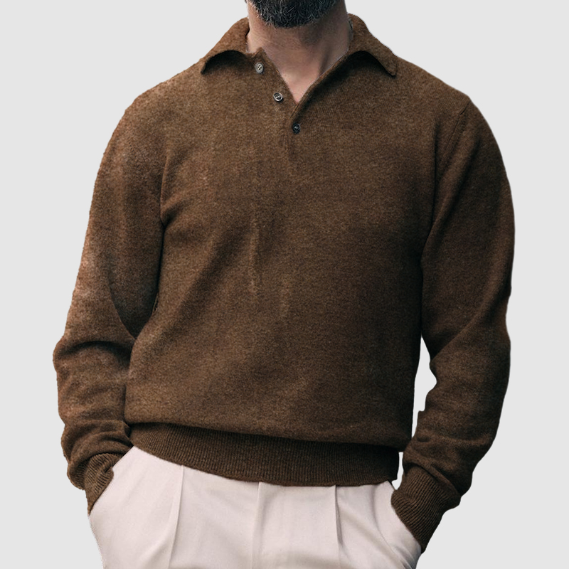 Men's Solid Color Basic Wool Sweater