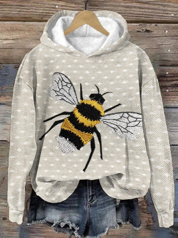 Women's Bee Casual Long Sleeve Casual Sweatshirt Hoodie