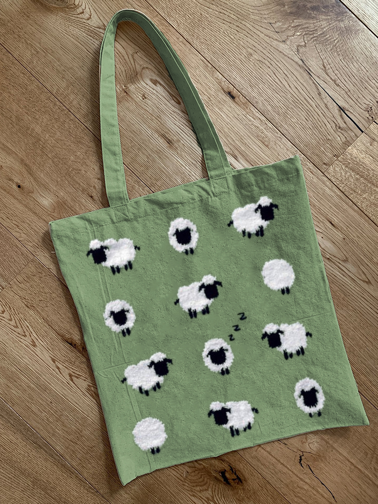 Lovely Fuzzy Sheep Pattern Tote Bag