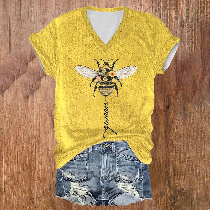 Women'S Bee Casual Printed T-Shirt