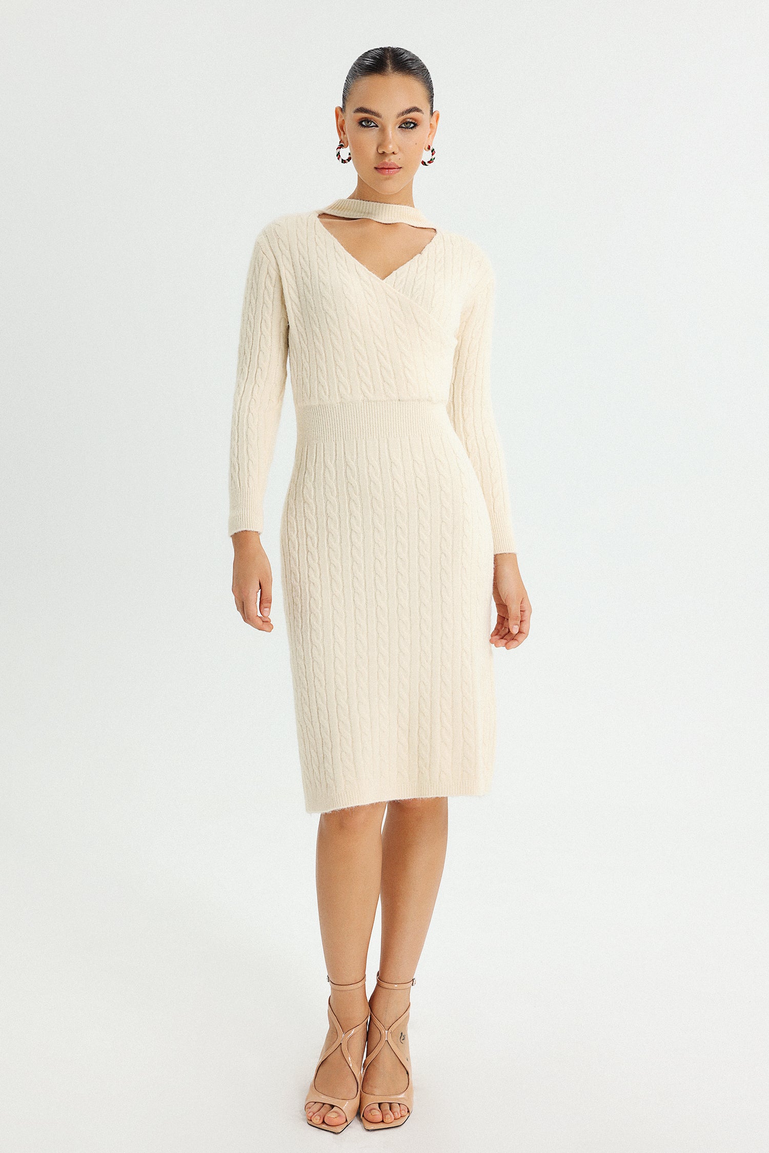 Selien Knitted Cutout Midi Dress